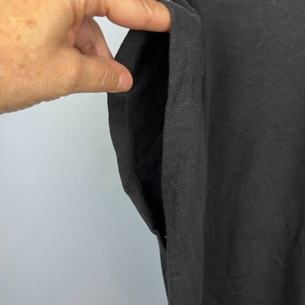 Eileen Fisher Black Boxy T-shirt Dress Tencel Organic Cotton Blend SZ M‎ Travel - Picture 4 of 5
